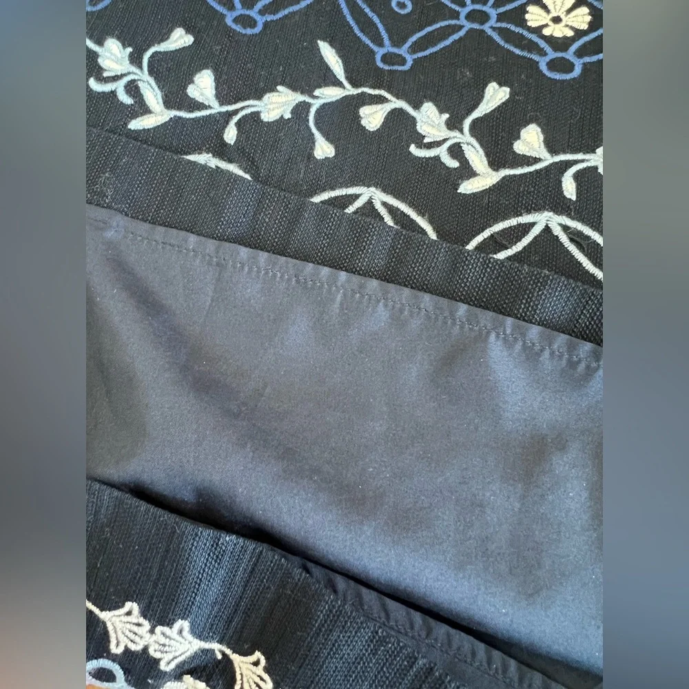 SOLD💙 EUC ANN TAYLOR LOFT Embroidered Navy Blue Skirt | Size 4 - Picture 6 of 10
